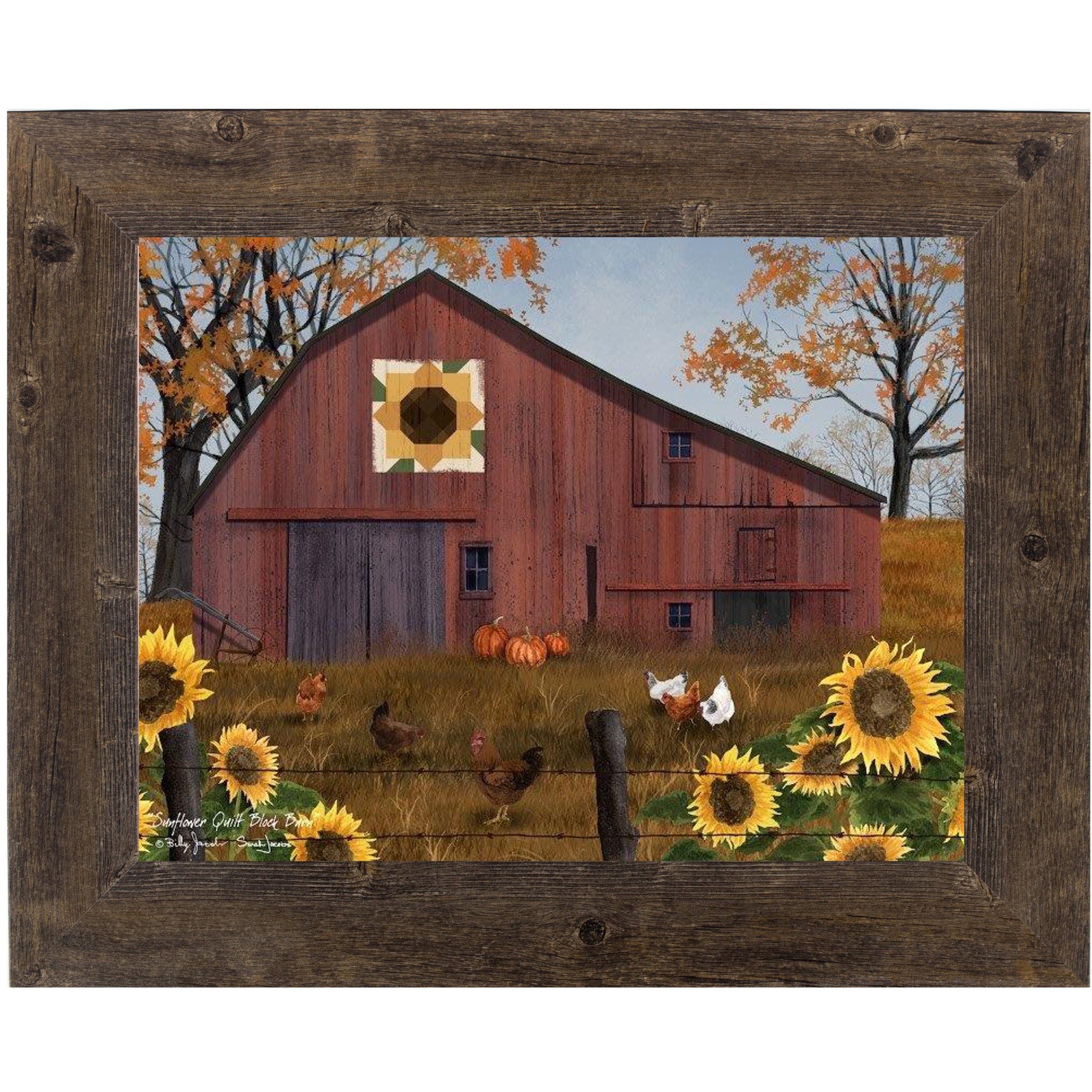 Sunflower Barn Quilt on Wood - FREE outlet SHIPPING