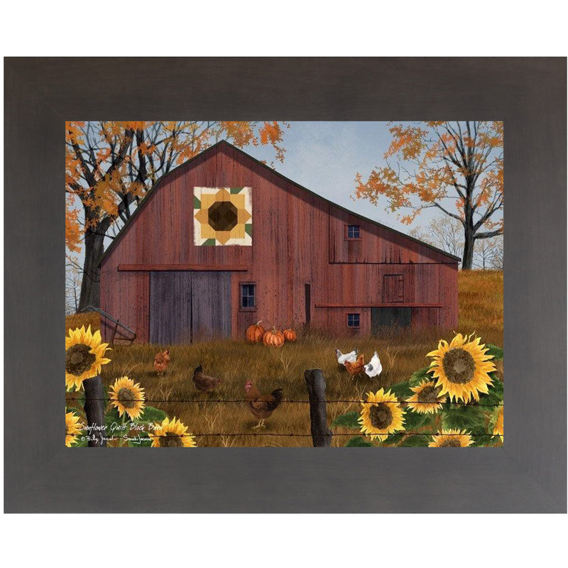 Sunflower Quilt Block Barn by Summer Snow BJ1376