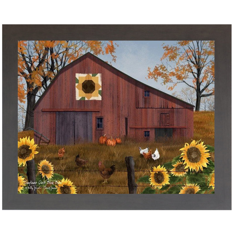 Sunflower Quilt Block Barn by Summer Snow BJ1376