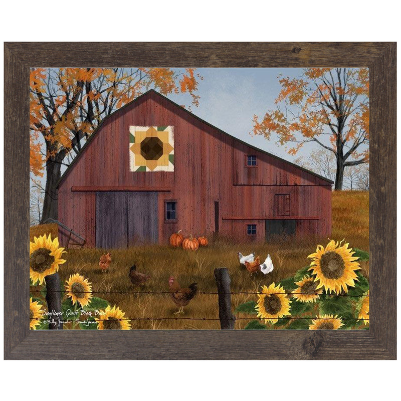 Sunflower Quilt Block Barn by Summer Snow BJ1376