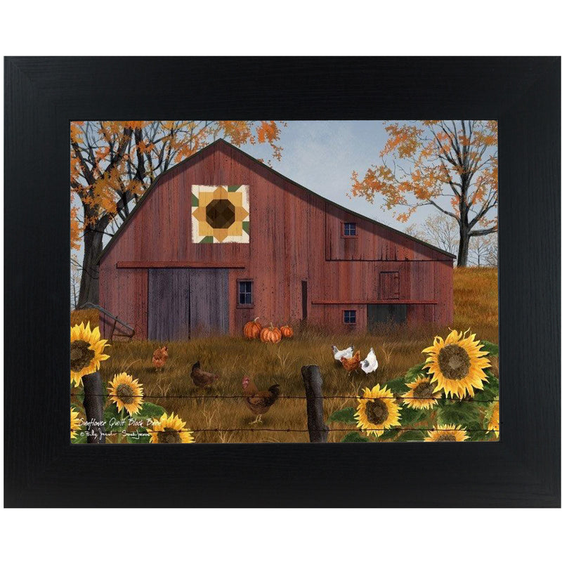 Sunflower Quilt Block Barn by Summer Snow BJ1376