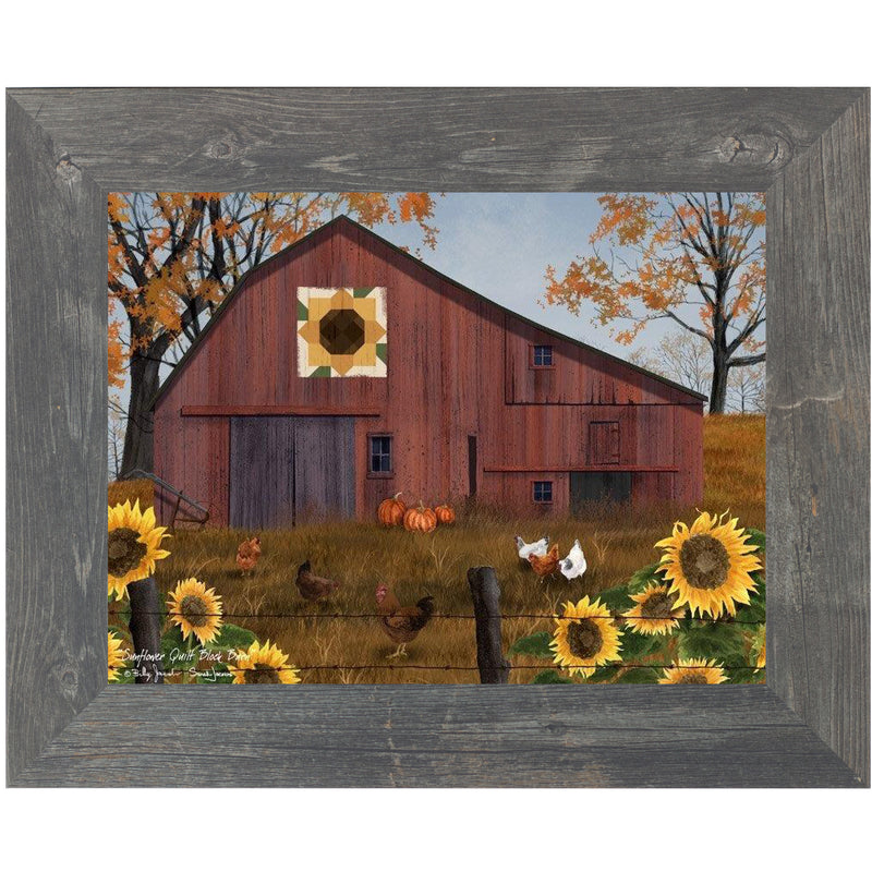 Sunflower Quilt Block Barn by Summer Snow BJ1376