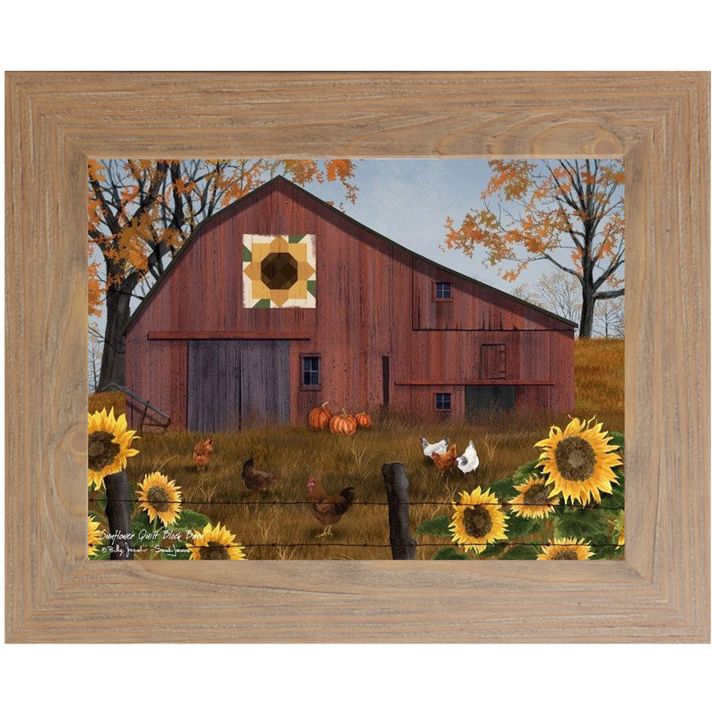 Sunflower Quilt Block Barn by Summer Snow BJ1376