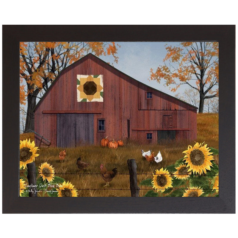 Sunflower Quilt Block Barn by Summer Snow BJ1376