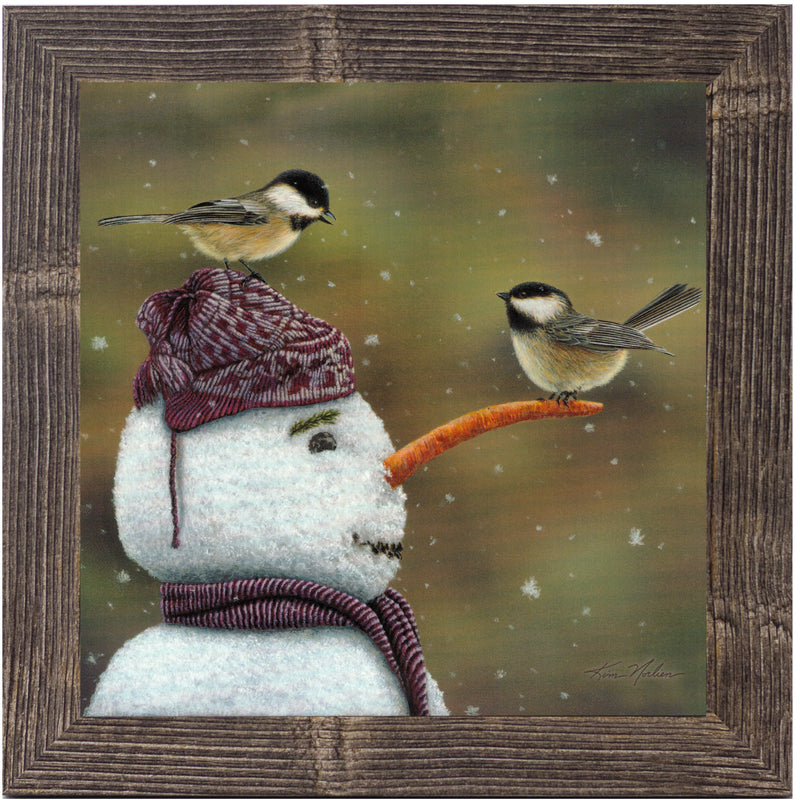 Chickadees and Snowman by Kim Norlien KN28