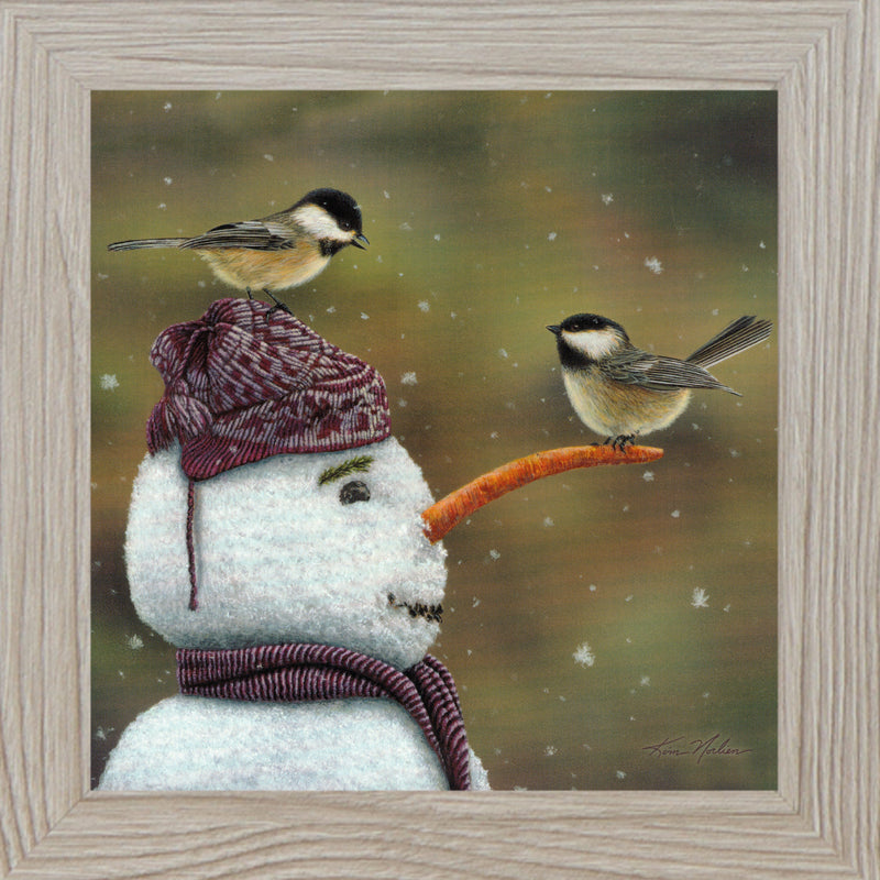 Chickadees and Snowman by Kim Norlien KN28