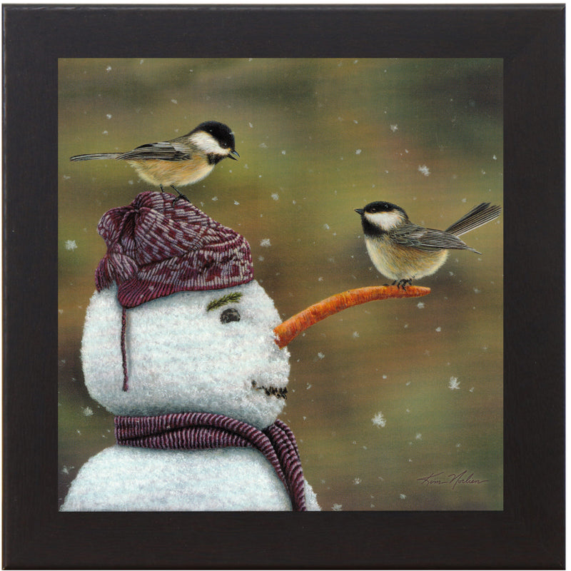 Chickadees and Snowman by Kim Norlien KN28