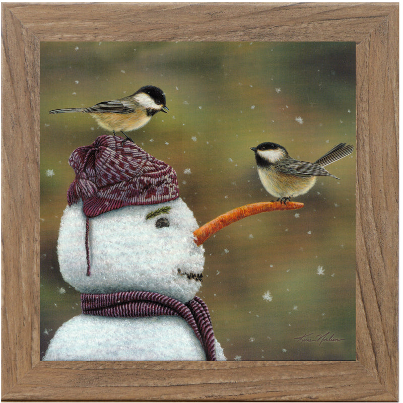 Chickadees and Snowman by Kim Norlien KN28