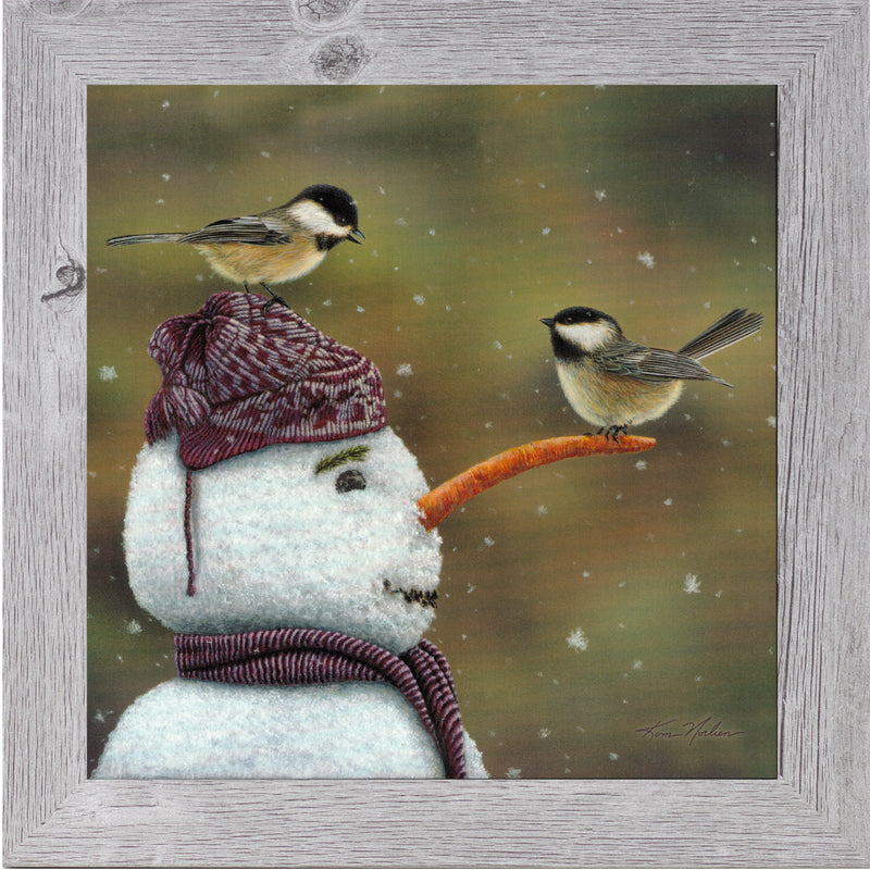 Chickadees and Snowman by Kim Norlien KN28